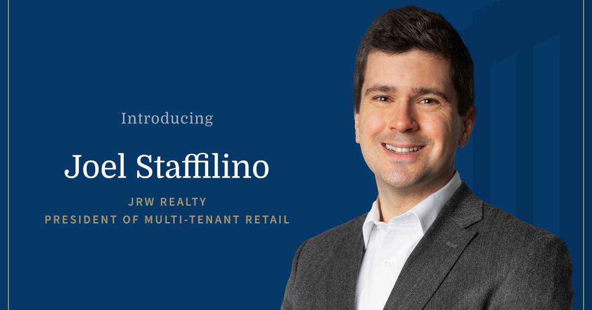 JRW Realty Hires New President of Multi-Tenant Retail, Joel Staffilino 